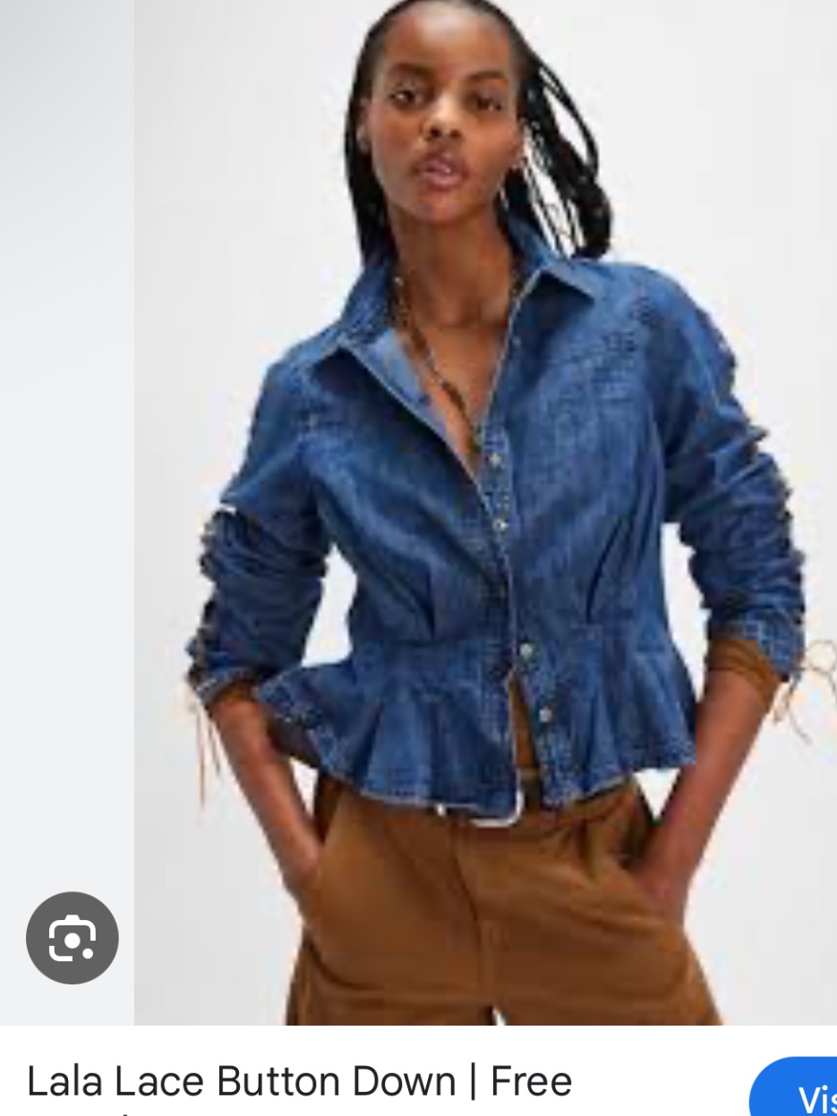 Free People Lala Lace Button-Down Jacket With Lace Sleeve